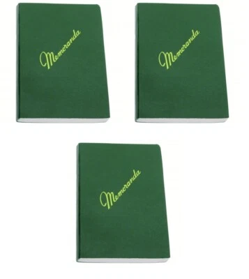 ABILITYONE Skilcraft Military Memo Book, Side Bound, 3-3/8" x 5-1/2", Green, 3 Pack