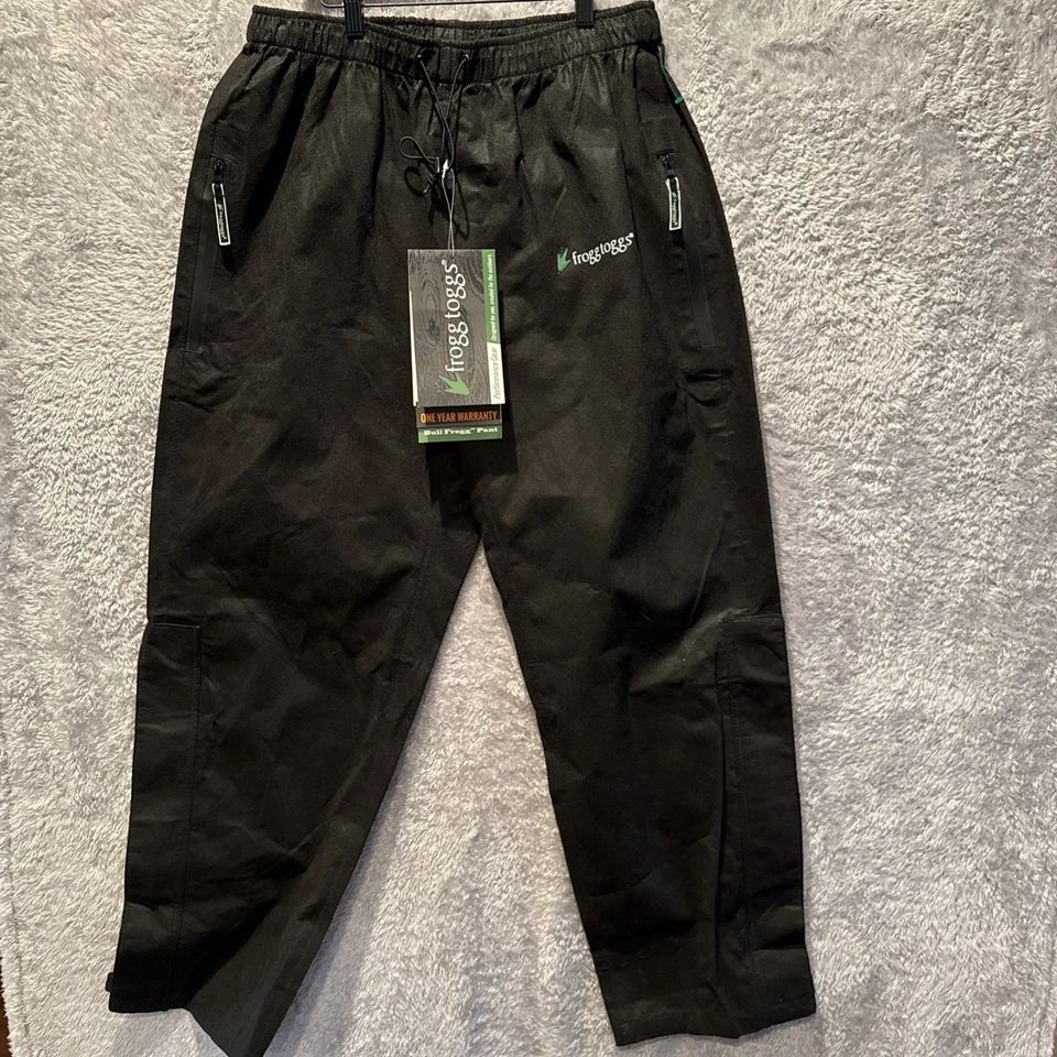 Pantalón Frogg Toggs PS83172-01 MD Impermeable Bull Frogg Negro Mediano Para Hombre Nuevo Con Etiquetas Foto 2 de 4