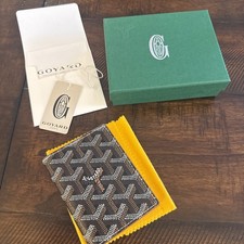 GOYARD SAINT-MARC PORTAFOGLIO CARTE CON slot ID nero/marrone 2025 con scatola ed etichetta, ricevuta