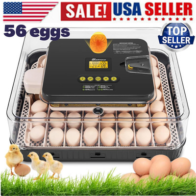 56 Egg Incubator for Hatching Eggs w/Automatic Egg Turning Built-in LED Candler~