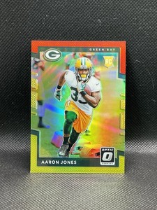 2017 Panini Donruss Optic Football Aaron Jones #135 Rookie RC Red Yellow Packers