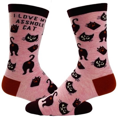 Women's I Love My  Cat Socks Funny Sarcastic Pet Kitty Animal Lover