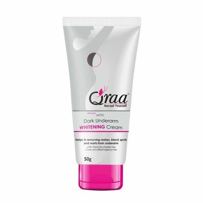 Qraa Advanced Lacto Dark Underarm Whitening Cream, 50g For even toned underarms