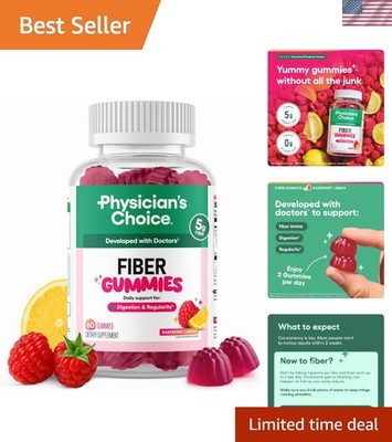Daily Fiber Gummy for Regularity -  & Sugar-Free - Physician's Choice 60CT