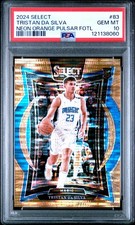Tristan da Silva 2024-25 Select #83 Neon Orange Pulsar Prizm /18 (RC) PSA 10