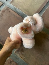 Rare 9" Vintage Russ Berrie Luv Stuff Pink Elephant Stuffed Animal Toy Plush