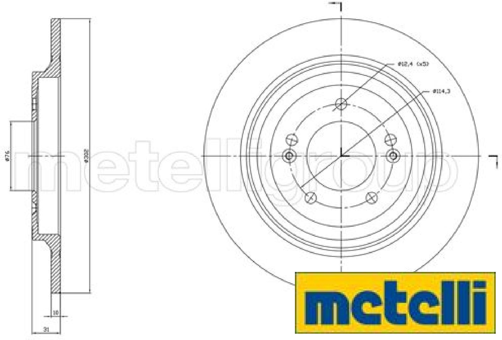 2x Bremsscheibe metelli 23-1819C 2 Bremsscheiben Hinterachse Hinten