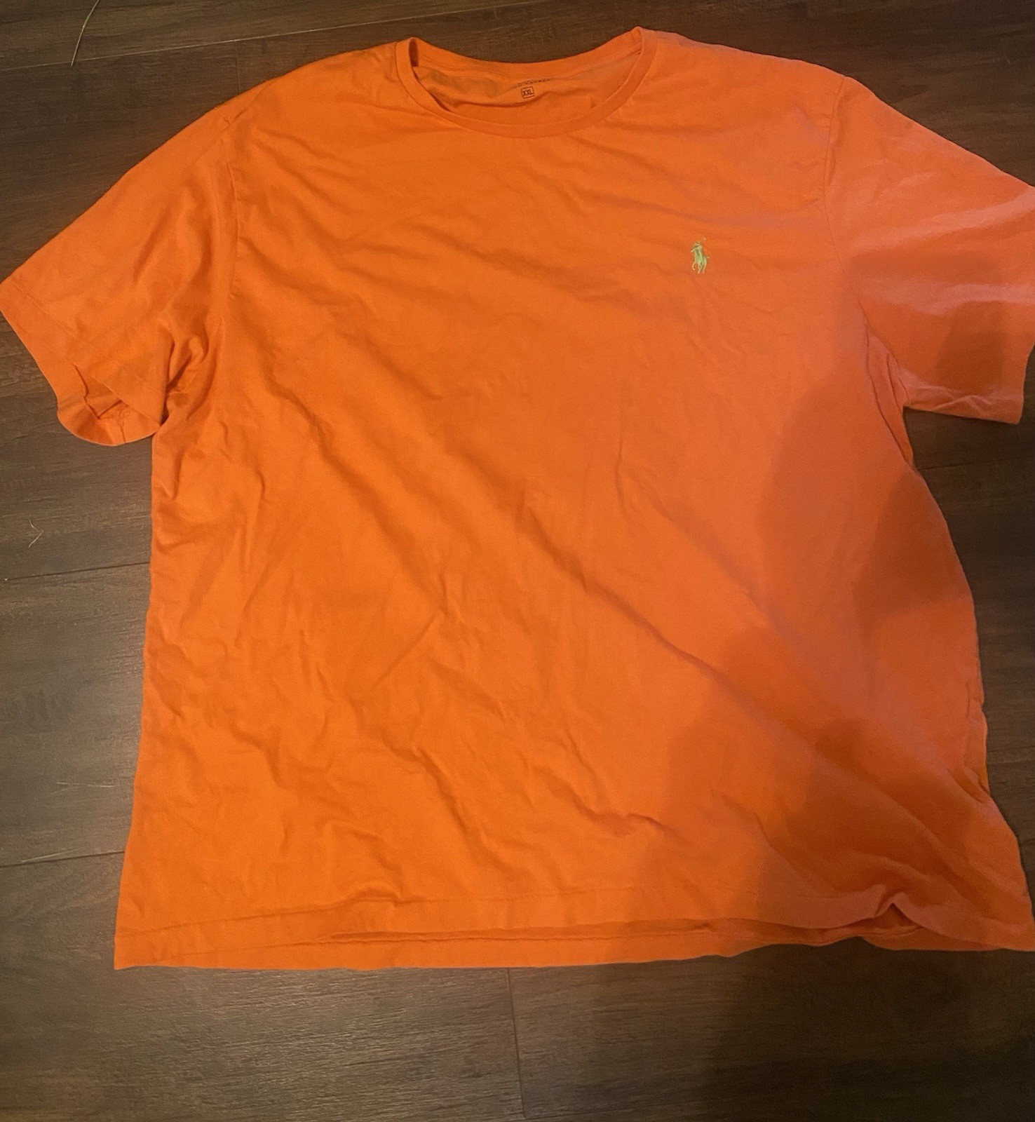 T shirt Polo Ralph Lauren 100% cotone arancione taglia XXL verde pony