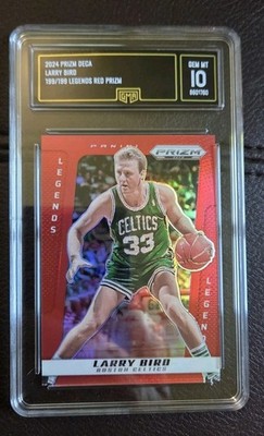 2024-25 PANINI PRIZM DECA - LARRY BIRD RED PRIZM #203 GMA GRADED 10 199/199
