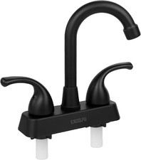 RV Bathroom Sink Faucet 4 Inch Replacement with Lever Handles Black