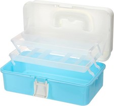 3-Layer Plastic Storage Box 12.8" Multipurpose Craft Organizers with Dividers