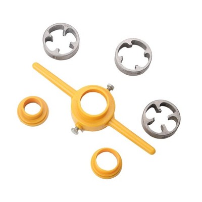 6X PVC-Gewindewerkzeug Maker Pipe Round Die Set Pipe Threader Hand Tool
