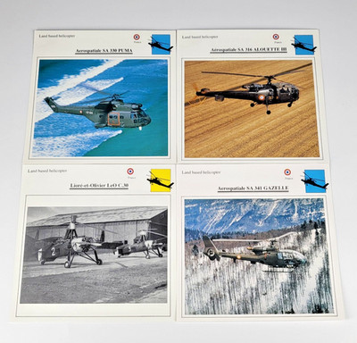 4 Edito Service Land Helicopter Cards France   PUMA, ALOUETTE III, GAZELLE, C.30