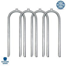 4 Pack Heavy Duty Wind Stakes for Trampolines - Galvanized Steel, Weather Res...
