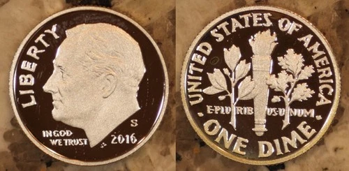 2016 S DCAM PROOF SILVER Roosevelt Dime! 90% Silver US Coin 503