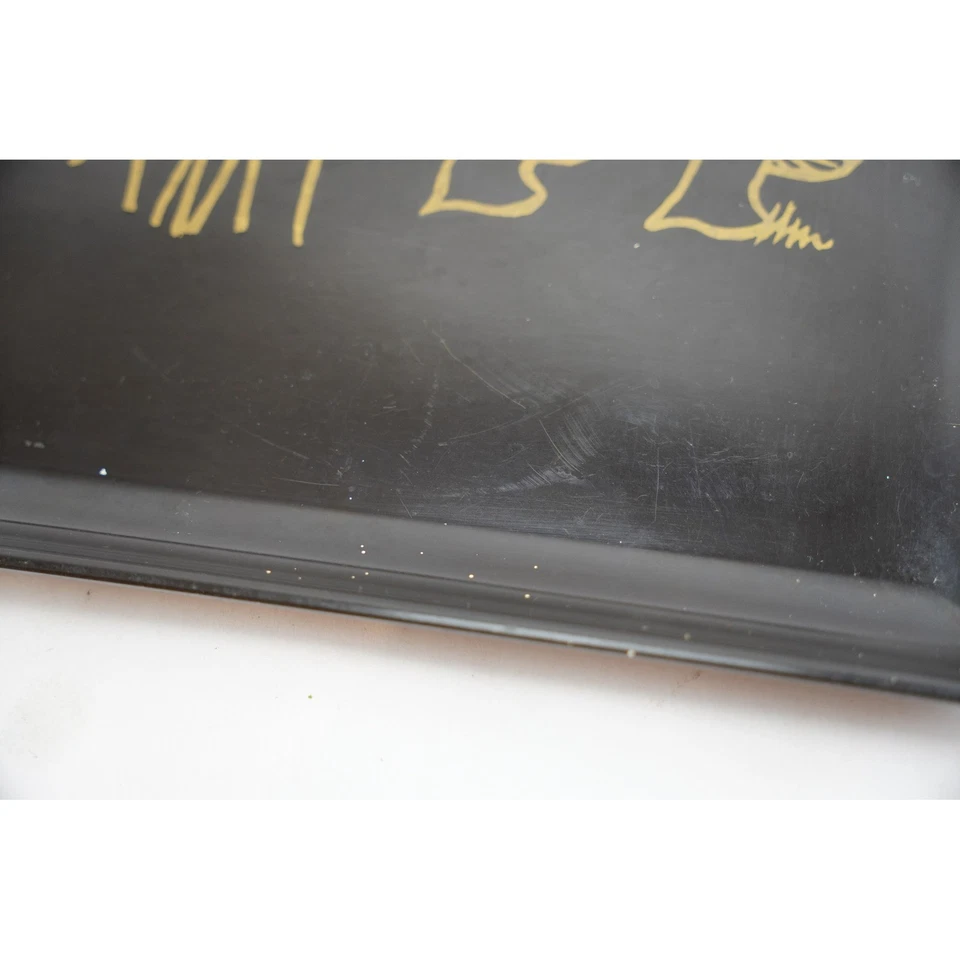 Vintage Couroc of Monterey Mushroom Tray Black Wood MCM Serving Decor - Image 4 of 4