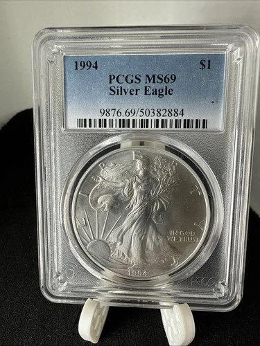 1994 $1 American Silver Eagle PCGS MS69 One Dollar ASE Coin Bullion BETTER DATE!