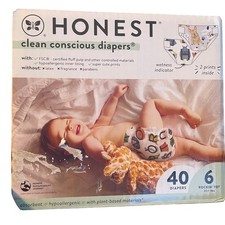 The Honest Company Clean Conscious Diapers Size 6 40 Count 35 lbs 2 Prints