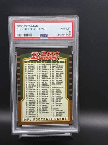 Tom Brady Rookie Year Bowman Checklist #183–240 PSA 8￼