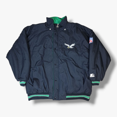 VINTAGE Starter Philadelphia Eagles Jacket XXL 2XL Mens Coat 90s NFL Full Zip