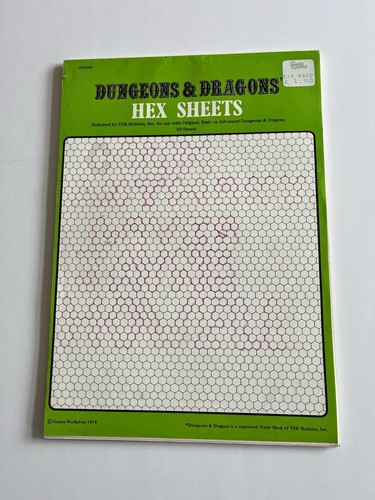 Dungeons & Dragons Hex Sheets  Games Workshop TSR 1978 - Picture 1 of 10