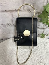 👜RADLEY Bliss Crescent Leather “Mini” Grab Bag With Strap, Black HARDLY USED👜