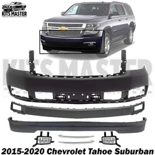Front Bumper Cover Primed & Foglight For 2015-2020 Chevrolet Tahoe / Suburban