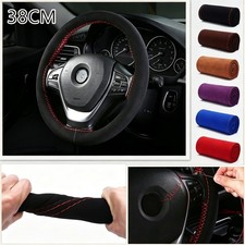 DIY Anti Fur Car Steering Wheel Cover Needles Thread Stitch Wrap Suede Leather