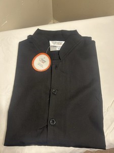 Happy Chef Men's Short Sleeve Chef Coat Black Gray Trim Size Xsmall NWT