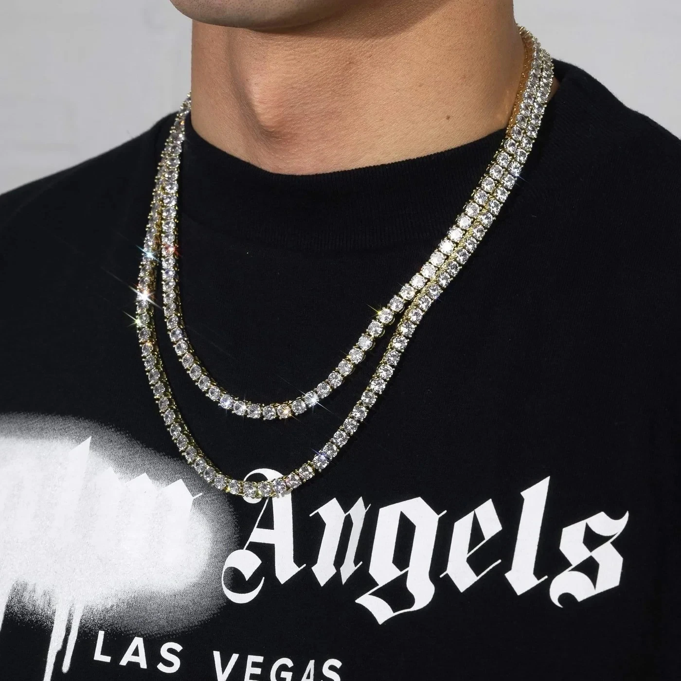 5MM Moissanite Tennis Chain - 18K Vermeil - D Color - VVS1 - 24" - Passes Tester image 1