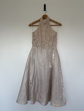 True Decadence Petite Dress UK 10 Blush Lace Halter Prom Wedding Guest