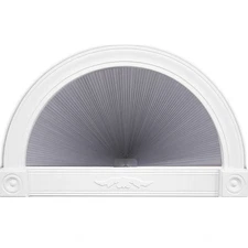 LUCKUP Arch Window Shades Half Circle Round Blackout Pleated Blinds (Radius: ...