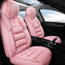 Aoog Fuzzy Car Seat Covers Heated Bench Back Cushion Suv Truckspairpink