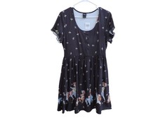 Disney Winnie The Pooh Black Skater Dress With Bee  Character Print Medium
