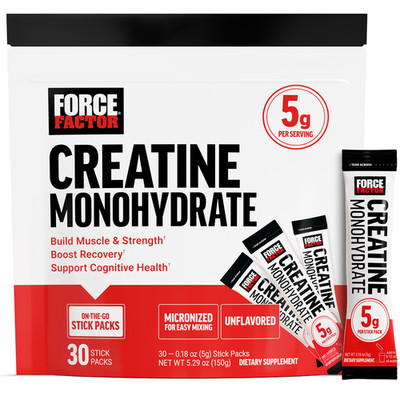 Force Factor Creatine Monohydrate 5g Micronized Powder Strength Recovery 30ct