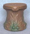 Early McCoy Pottery Berries & Leaves matte glazes small pedestal 6.5" EX! 1930's