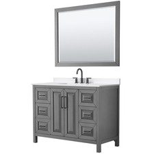 Wyndham Collection WCV252548S-QTZ-US3M46 Daria 48" - Dark Gray / White Quartz