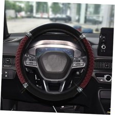 Bling Soft Leather Steering Wheel Cover 15 Inch Colorful Rhinestones Wine Red Bling Soft Leather Steering Wheel Cover 15 Inch Colorful Rhinestones Wine Red
