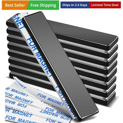 Magnets, 9 Pack Strong Neodymium Bar Magnets with Adhesive Backing, Rare Eart...