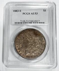 Coin 1883 S Morgan 90% Silver Dollar PCGS AU 53 KM 110 ASW 0.7734 Nicely Toned