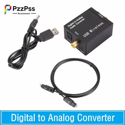 Digital to Analog Audio Converter Optical Coaxial Toslink Adapter RCA Klinke L/R