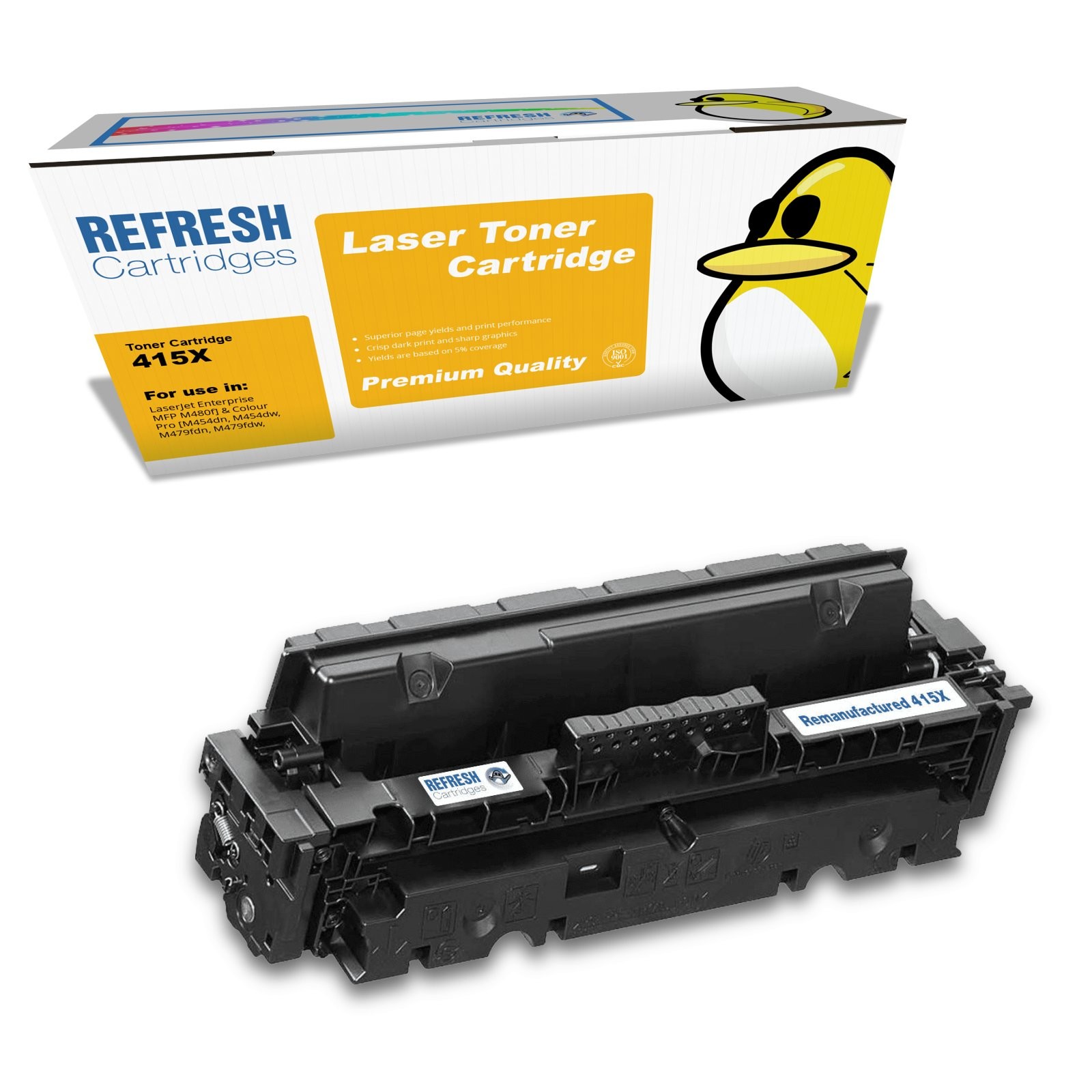 Refresh Cartridges Replacement Yellow 415X Toner Compatible With HP Printers