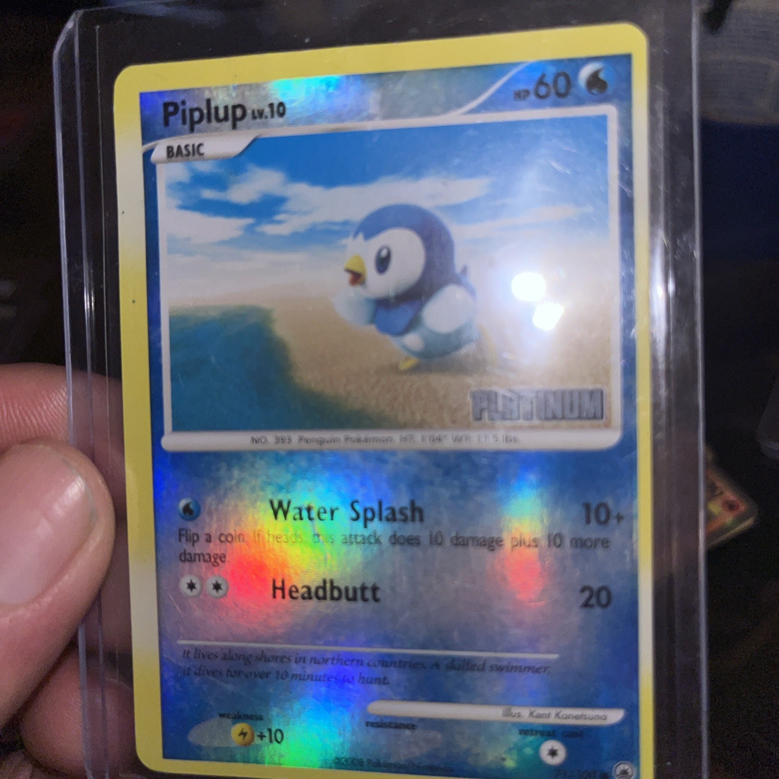 Piplup Diamond & Pearl #71 Reverse Holo Burger King Platinum Stamp