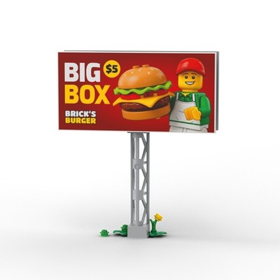 Brick's Burger Billboard   Custom printed original LEGO  brick tile / LT 61809