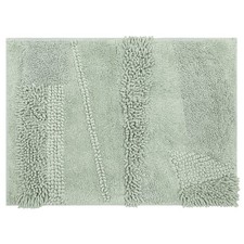 Plush Cotton Fade/Stain Resistant Non-slip Machine Washable Bath Mat Seaglass
