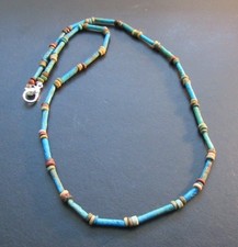 NILE  Ancient Egyptian Amulet Mummy Bead Necklace ca 600 BC
