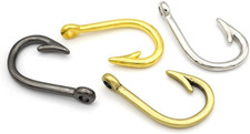 Fish Hook Charm Pendants for Necklace Bracelet Key Chain Jewelry Making 10 PCS