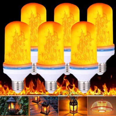 Bombilla LED con efecto de llama con sensor de gravedad 4 modos paquete de 2/3/6