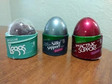 Vtg Leggs Egg Pantyhose All Size B Lot of 3 Suntan Taupe Active & Silky Support