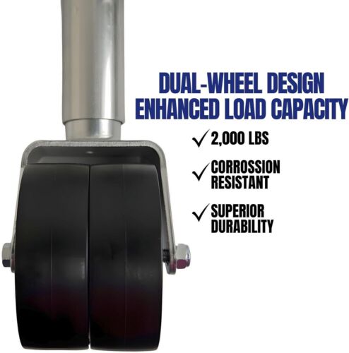 2000lbs Trailer Jack W/ Double Wheel Adjustable 12" Lift Travel Boat RV Durable - Picture 4 of 9